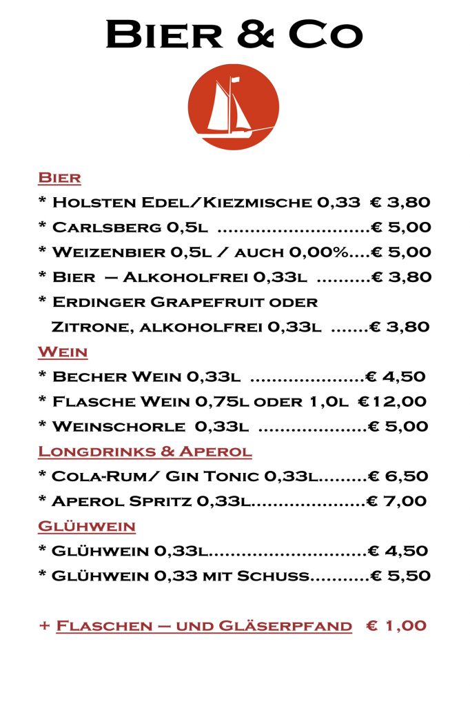 Preisliste Bier und Wein 2026